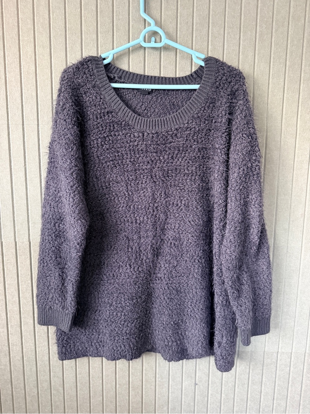 torrid Plush Crewneck Sweater in Charcoal